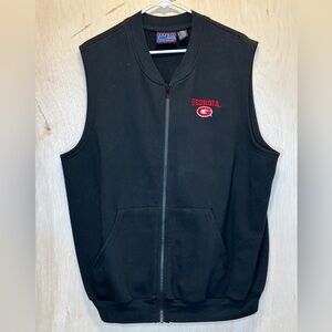 Georgia Bulldogs Zip Up‎ Vest University of Georgia Men's Medium Excellent
